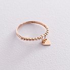 Золотое кольцо "Сердце" (фианит) к06743 от ювелирного магазина Оникс