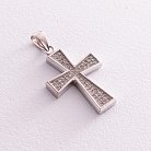 Срібний хрестик з фіанітами 132013 от ювелирного магазина Оникс