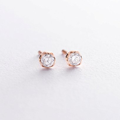 Золоті сережки-пусети (діаманти) сб0236