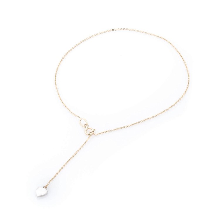 Золотой браслет на ногу с сердечком б03674 от ювелирного магазина Оникс