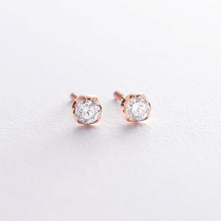 Золоті сережки-пусети (діаманти) сб0236 від ювелірного магазину Онікс