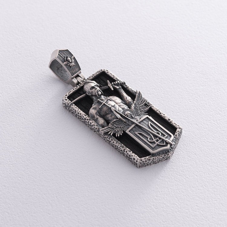 Срібний кулон "Український козак. Отче наш" (ебенове дерево) 1178 від ювелірного магазину Онікс - 4