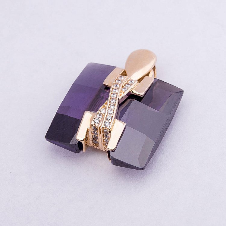 Золота підвіска з фіанітами п02137 від ювелірного магазину Онікс - 1