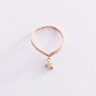 Золотое кольцо "Звездочка" с фианитами к06821 от ювелирного магазина Оникс