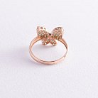 Золотое кольцо "Бабочка" с фианитами к05656 от ювелирного магазина Оникс - 2
