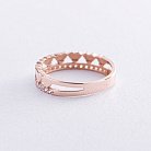 Золотое кольцо "Сердечки" с фианитами к07044 от ювелирного магазина Оникс - 3