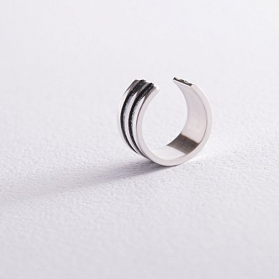 Срібна сережка - каффа "Лінії" 123108 №4