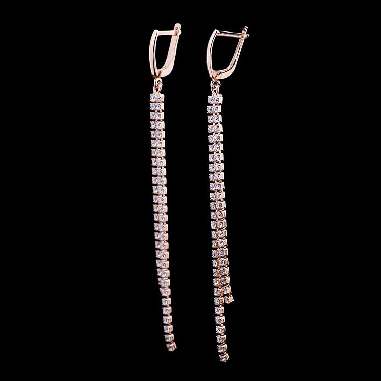 Золоті сережки з фіанітами с02423 від ювелірного магазину Онікс