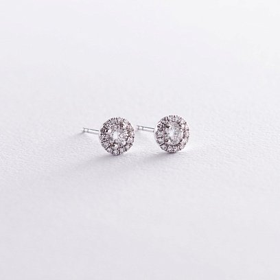 Золоті сережки-пусети з діамантами сб0213lg