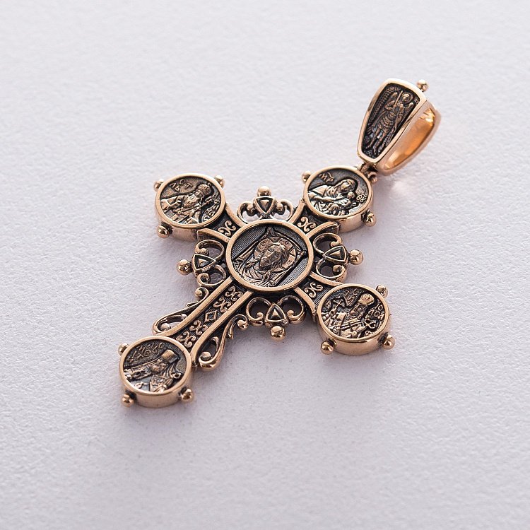 Православний хрест "Господь Вседержитель" (чорніння) п01616 від ювелірного магазину Онікс - 2