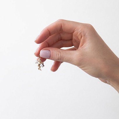 Золотой кулон "Ангелочек" (фианит) п03251 №2