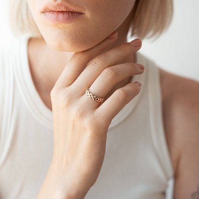 Золота каблучка "Ланцюжок" к07072 №3