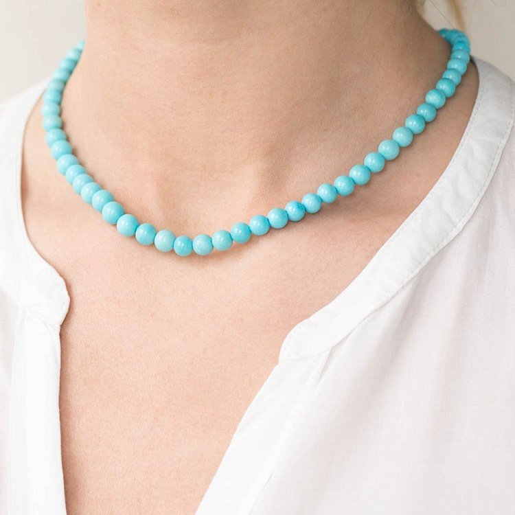 Кольє із золотою вставкою (бірюза) колб0027sa від ювелірного магазину Онікс - 8