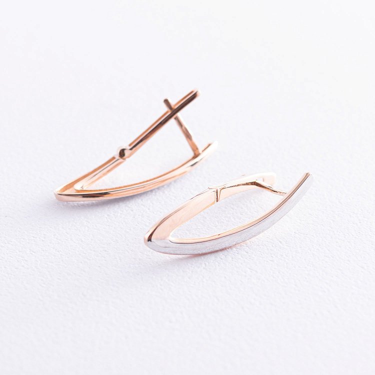 Золоті сережки на англійській застібці с07025 від ювелірного магазину Онікс - 2