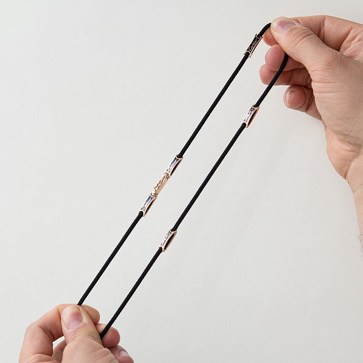 Шелковый шнурок с золотой застежкой Ш0035-4в/д3 от ювелирного магазина Оникс - 1