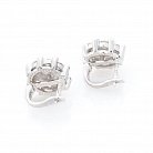 Срібні сережки з культ. прісн. перлами і фіанітами 121753 от ювелирного магазина Оникс - 1