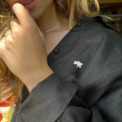 Серебряная заколка "Украина" (матовая) 20053 №3