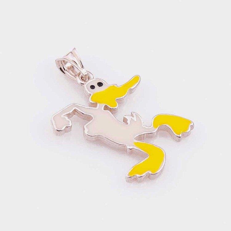 Серебряная подвеска "Уточка" с эмалью 131430дак от ювелирного магазина Оникс - 2