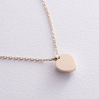 Кольє "Сердечко" з синт. опалом (жовте золото) кол02412 №5