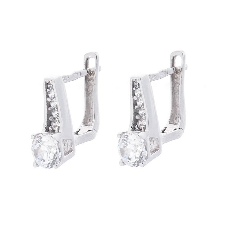 Золоті сережки з фіанітами с04096 від ювелірного магазину Онікс