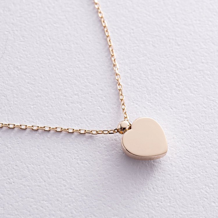 Кольє "Сердечко" з синт. опалом (жовте золото) кол02412 від ювелірного магазину Онікс - 4