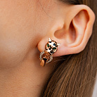 Золоті сережки "Пантера" (фіаніти, емаль) с09592 от ювелирного магазина Оникс - 4