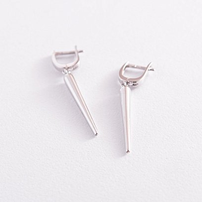 Серьги "Восторг" в белом золоте с07810 №3