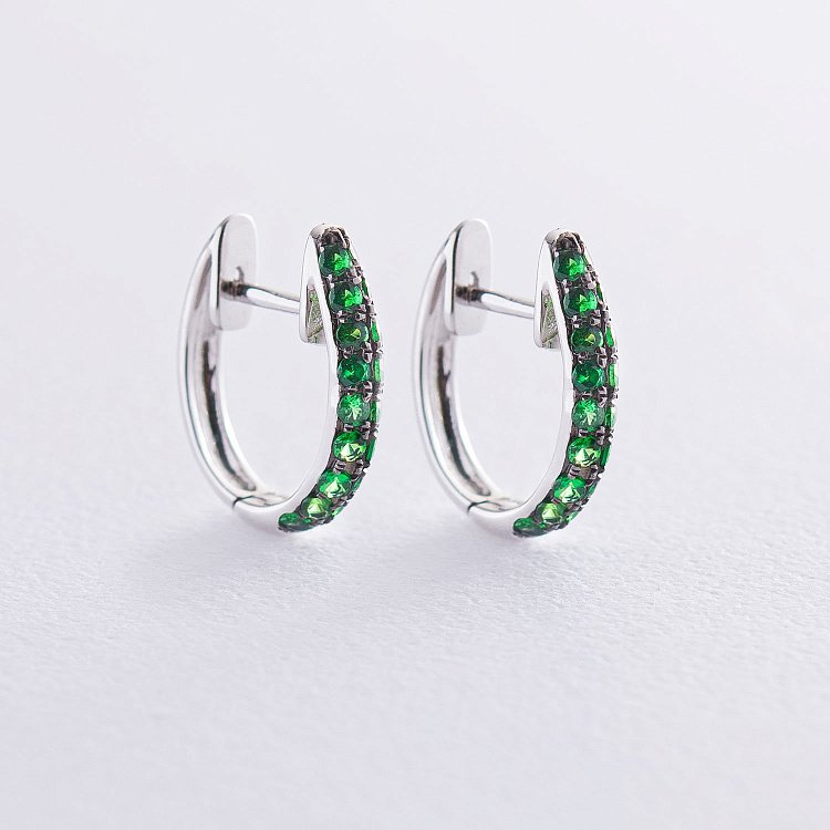 Золотые серьги (демантоид) сб0254sth от ювелирного магазина Оникс