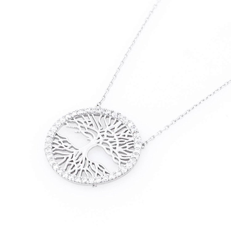 Золоте кольє "Древо життя" (фіаніти) кол01123 від ювелірного магазину Онікс