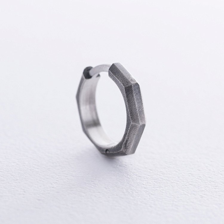 Чоловіча моносережка "Грані" у сріблі 7112 від ювелірного магазину Онікс - 1