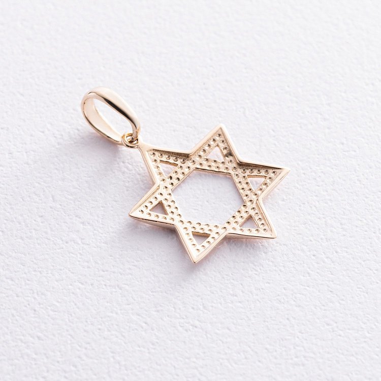 Кулон "Звезда Давида" в желтом золоте п03828 от ювелирного магазина Оникс - 2