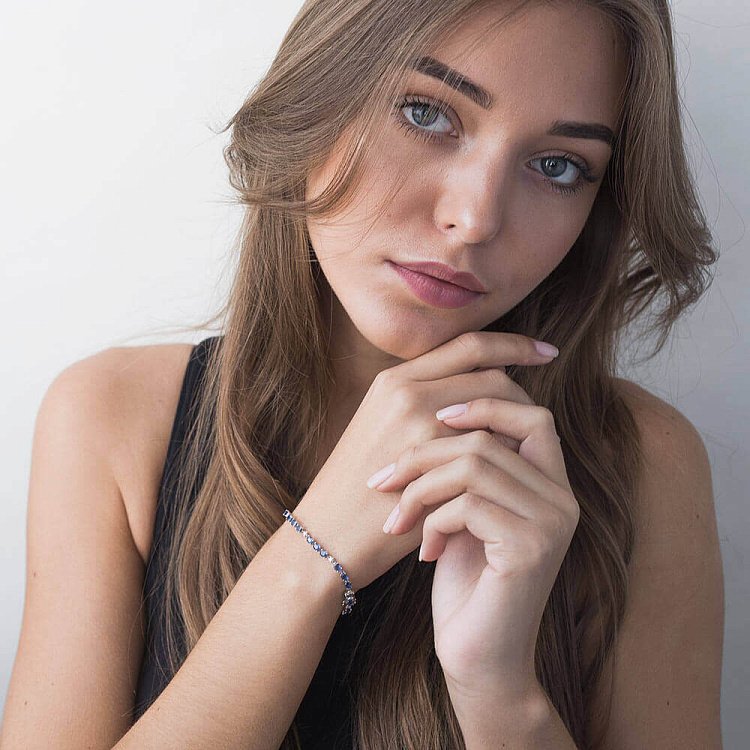 Золотий браслет з сапфірами і діамантами бб0006he від ювелірного магазину Онікс - 1