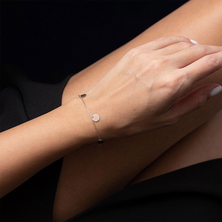 Золотой браслет "Монетки" б04025 от ювелирного магазина Оникс - 2