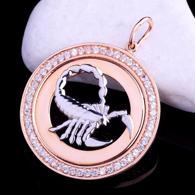 Подвеска "Скорпион" с фианитами п00393ск от ювелирного магазина Оникс