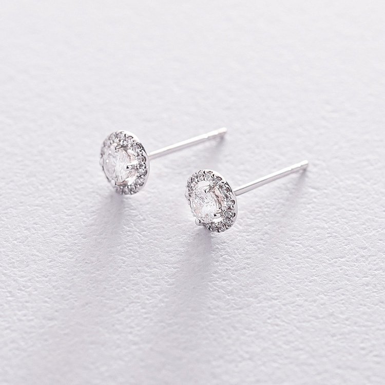 Золоті сережки-пусети з діамантами сб0303mr Золоті сережки-пусети з діамантами сб0303mr від ювелірного магазину Онікс