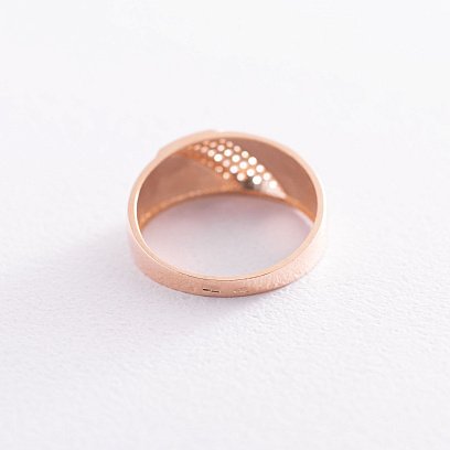 Золота каблучка з білими фіанітами к06646 №3