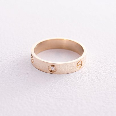 Кольцо "Love" в желтом золоте (фианиты) к07139 №9