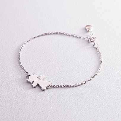 Браслет "Дівчинка" у білому золоті (можливе гравіювання) з2077б