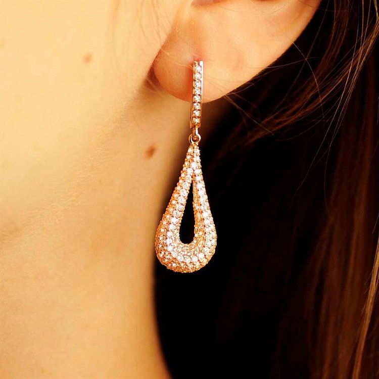 Серьги (фианиты) с01478 от ювелирного магазина Оникс - 4