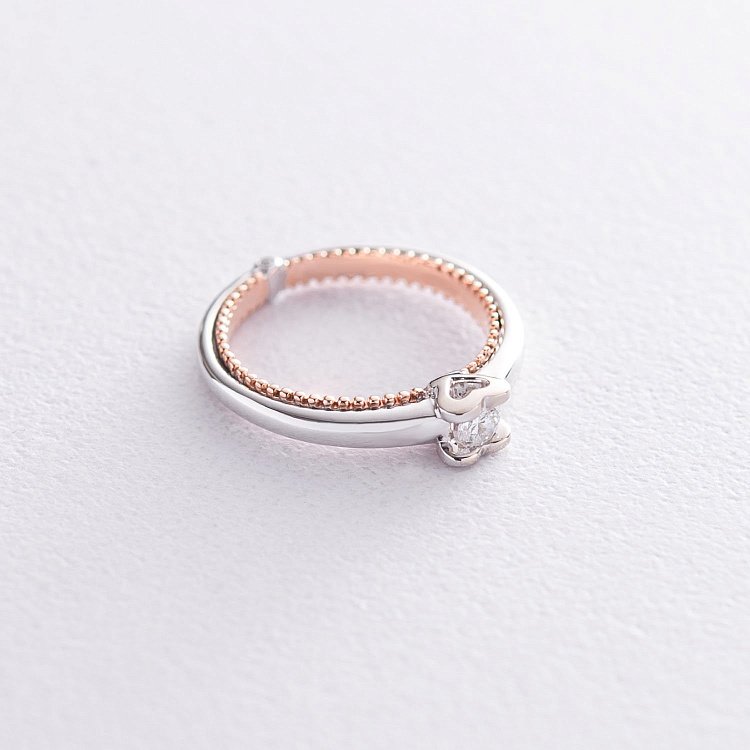 Золота заручальна каблучка з діамантом кб0269lg від ювелірного магазину Онікс