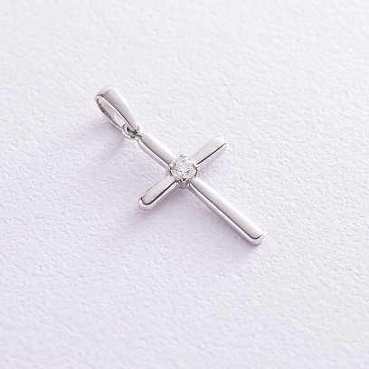 Золотой крестик с бриллиантом пб0247