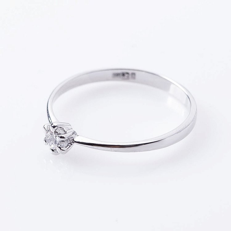 Золота заручальна каблучка з діамантом р0673б від ювелірного магазину Онікс - 1