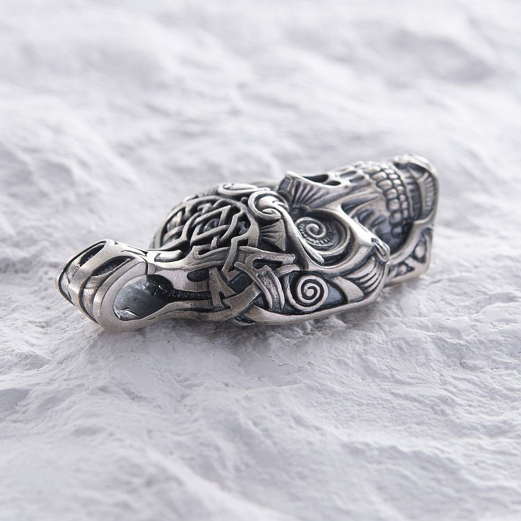 Серебряная подвеска "Череп" (чернение) 132570 от ювелирного магазина Оникс - 8