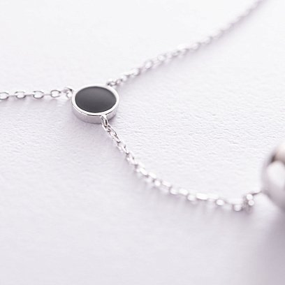 Серебряное колье "Шар" с эмалью 181069 №3