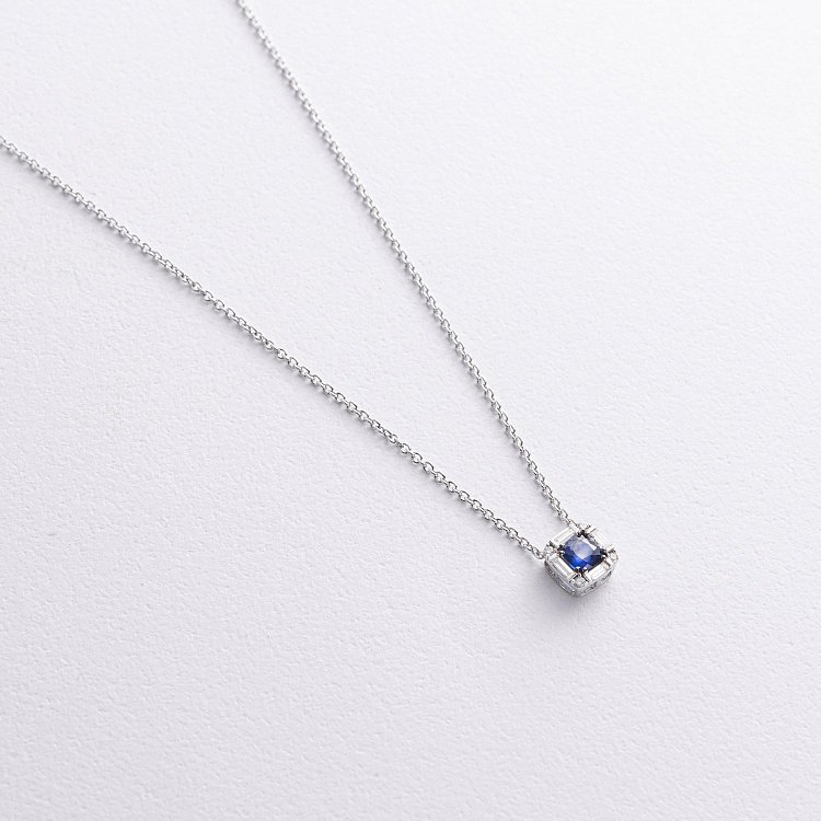 Золоте кольє з сапфіром і діамантами колб0142ca від ювелірного магазину Онікс - 3