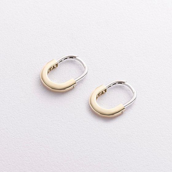 Серьги "Camilla" mini (желтое, белоe золото) с09484 №3