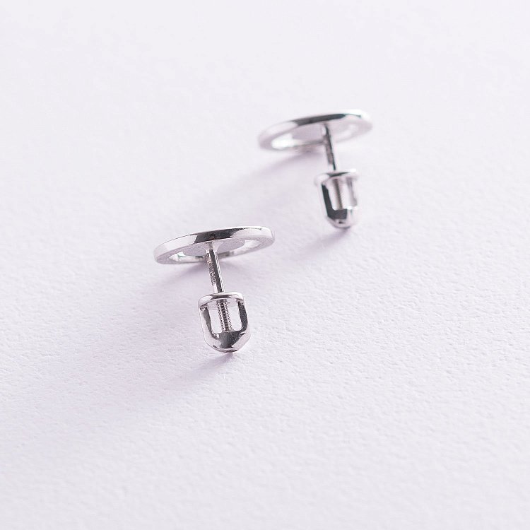 Серьги - пусеты "Искренность" в белом золоте с06978 от ювелирного магазина Оникс - 4