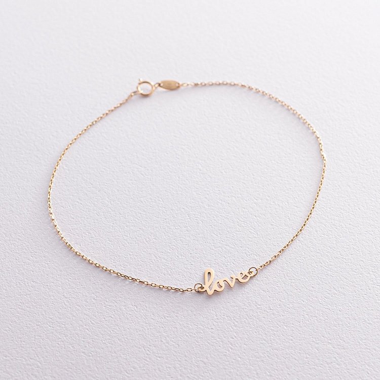 Браслет "Love" в жовтому золоті на ногу б03464 від ювелірного магазину Онікс