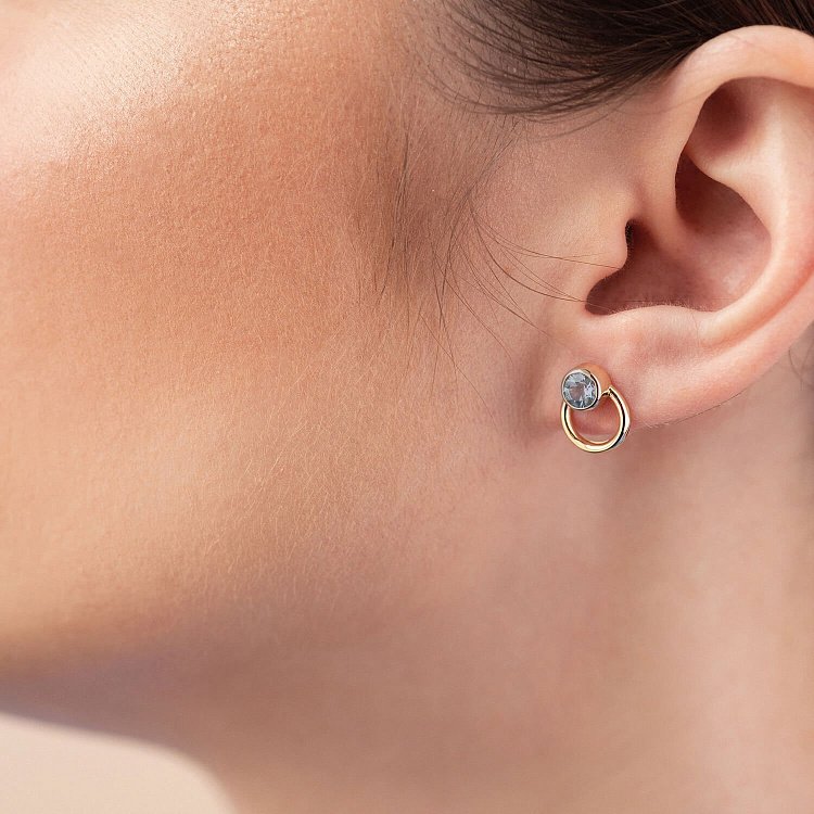 Сережки - пусети "Ейпріл" з топазами (жовте золото) с08225 від ювелірного магазину Онікс - 6