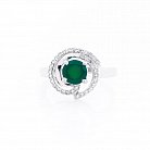 Женское серебряное кольцо (хризопраз, фианиты) 111494 от ювелирного магазина Оникс - 2